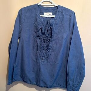 Loft- Size Medium- Blue Button Down Shirt